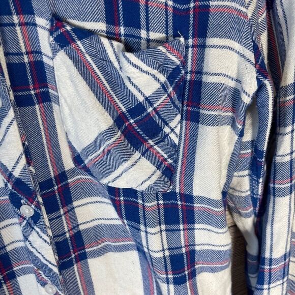 Rails Hunter White/Blue/Raspberry Flannel Button Down Shirt Sz S - Picture 9 of 10